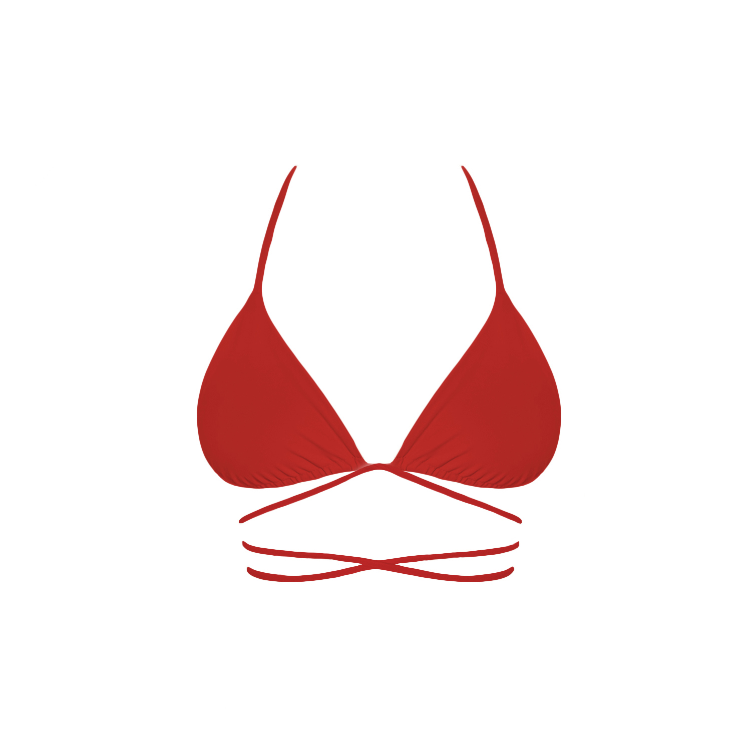 Top Avorio trójkąty czerwone bikini wiązane paseczki kokardki red bikini top triangle stripes bow polska marka swimwear swimsuit