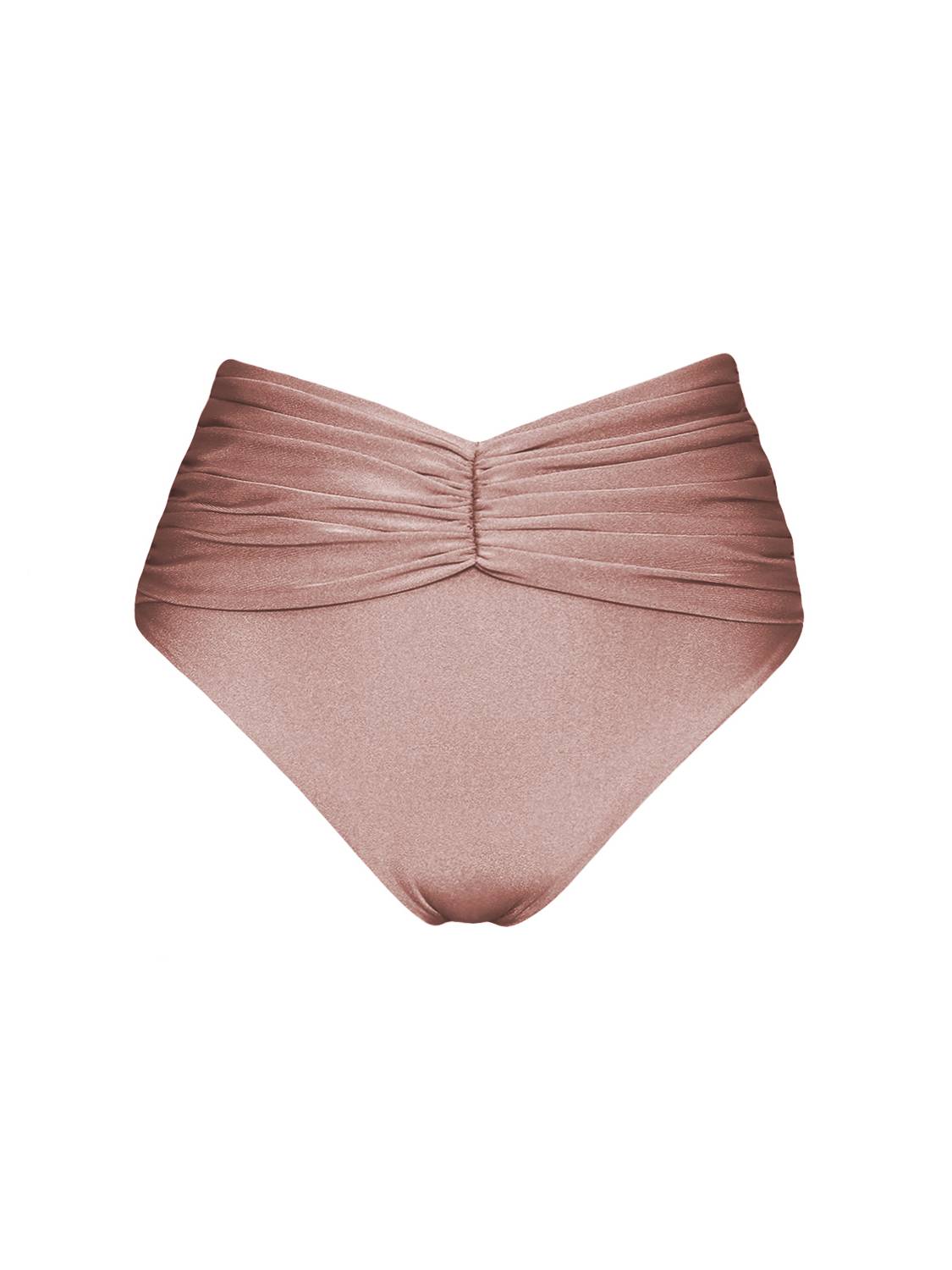 polska marka dół bikini-marszczony błyszczący rose gold różowy pudrowy-zloty-wiazany-trojkaty-majtki-matala-z-wysokim-stanem-rose gold różowy-shiny draped high waist rose pink bottom swimwear swimsuit